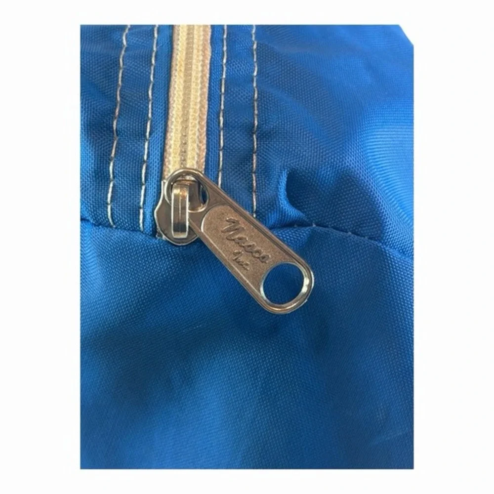 Nike Blue Duffel Bag with White Straps and Logo